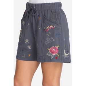 Johnny Was Kai French Terry Embroidered Short